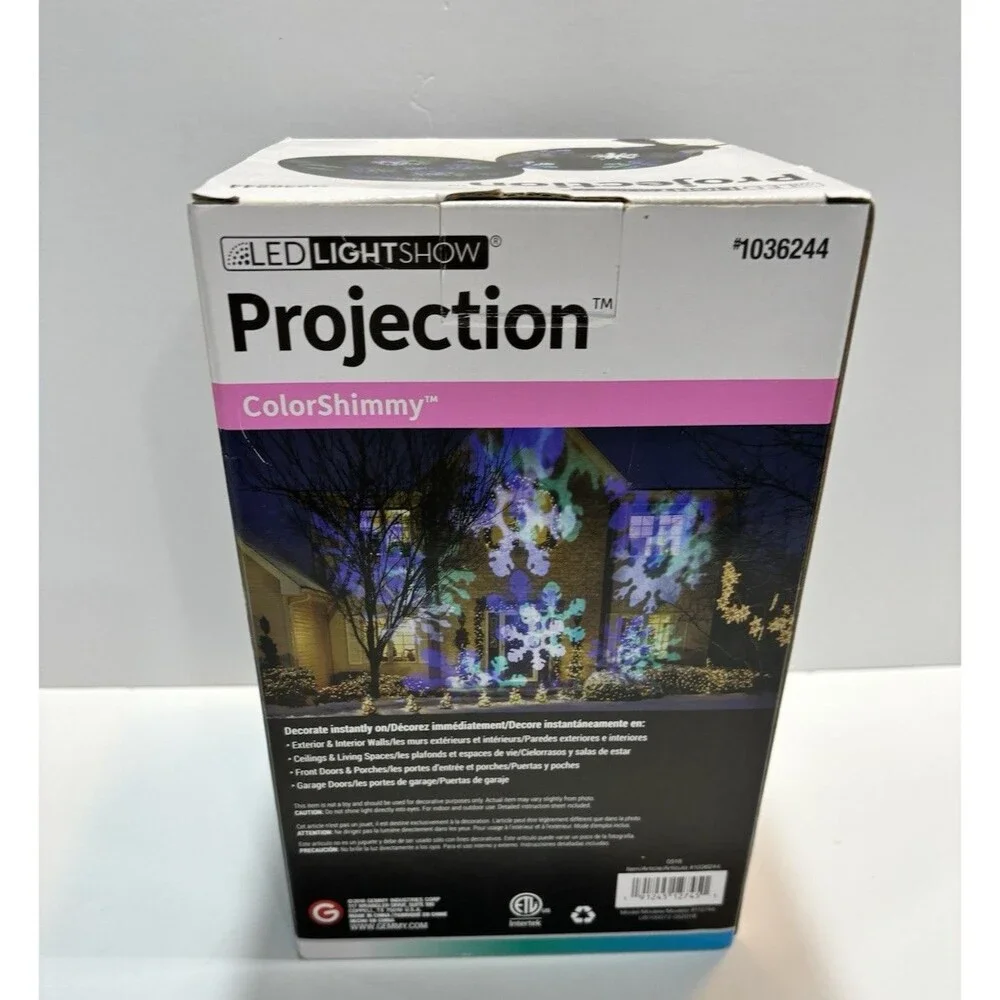 Gemmy 1036252 Led Light Show Projection Color Shimmy Kaleidoscope Holiday